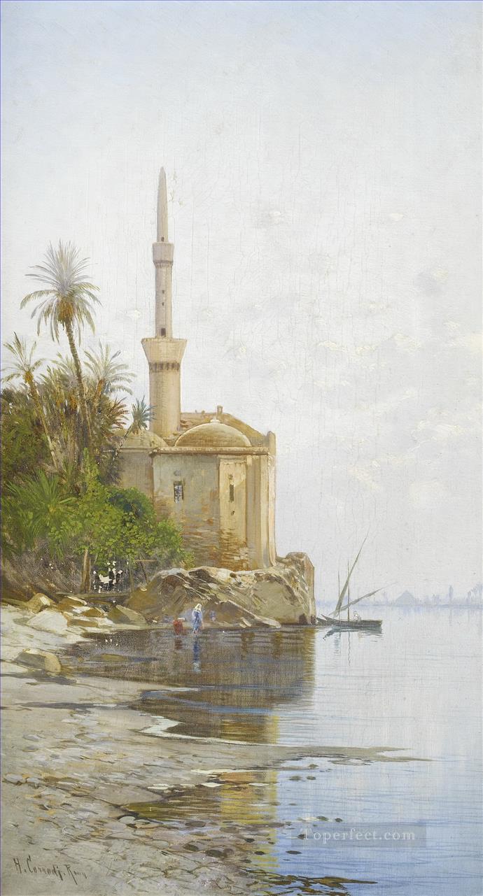 on the banks of the nile 2 Hermann David Salomon Corrodi orientalist scenery Oil Paintings